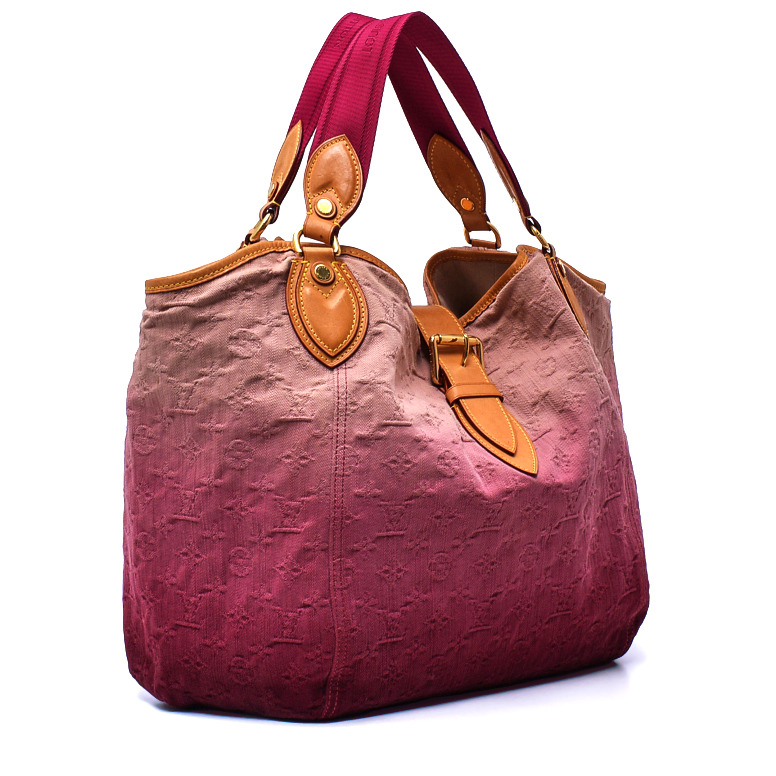 Louis Vuitton - Pink and Beige Gradient Monogram Denim Limited Edition Sunbeam Hobo Bag